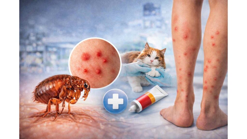 شكل قرصة البرغوث بالصور: دليلك الكامل للتعرف عليها وعلاجها